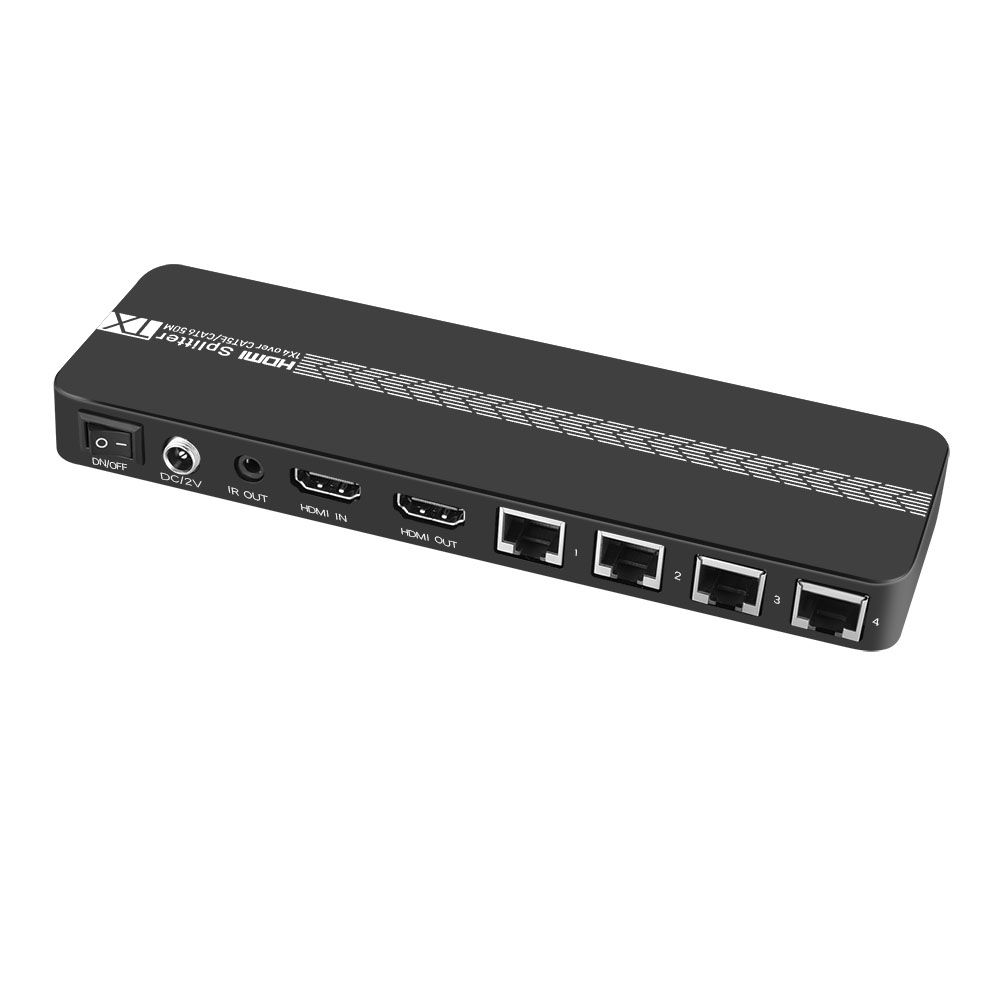 VK-E14 HDMI Splitter 1X4 Over Cat5e/cat6 50m with IR POC Loop out