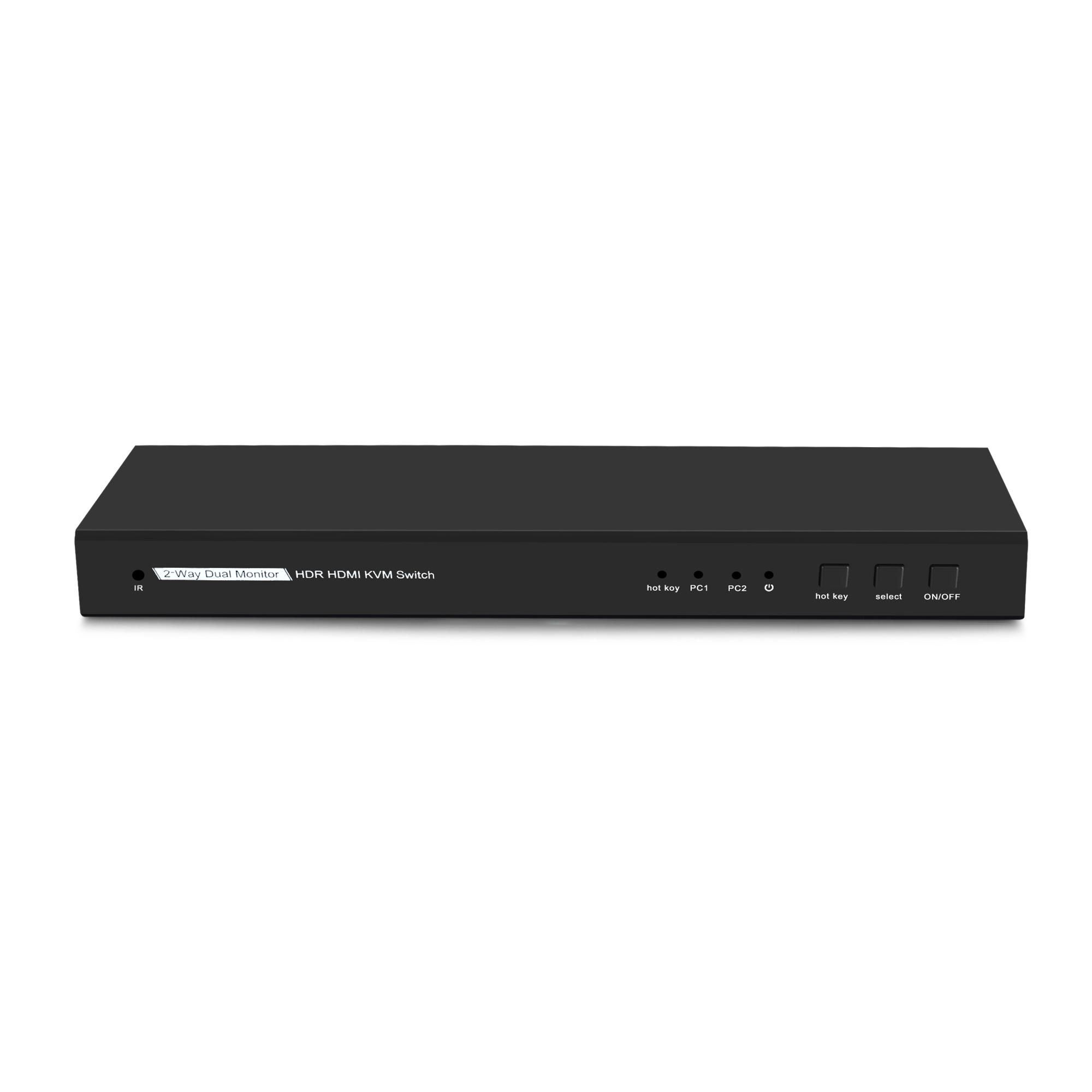 VK-202K 2-Way Dual monitor HDR HDMI KVM Switch