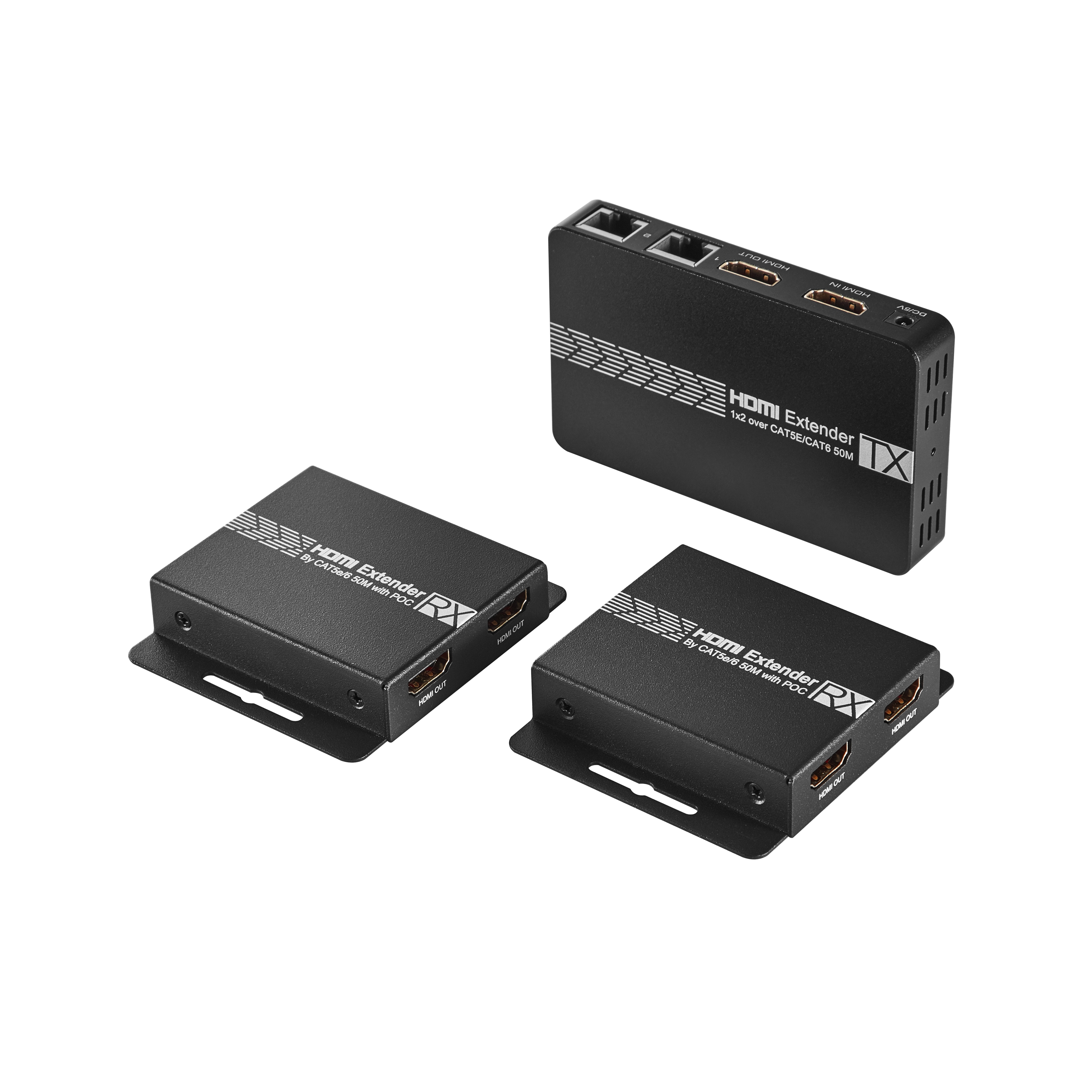 VK-E12T 1080P HDMI Splitter 1X2 extender with 5 HDMI outputs 50~70m